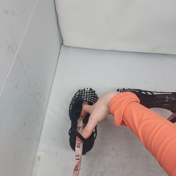 Christian Louboutin Black Suede VEGASTRASSIMA ALTA Crystal Platform Sandal - Picture 7 of 13